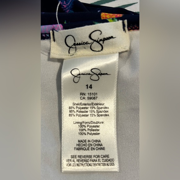 NWT Jessica Simpson Girls Size 14 Halter Bathing Suit with Rainbow Pineapples - Picture 5 of 8